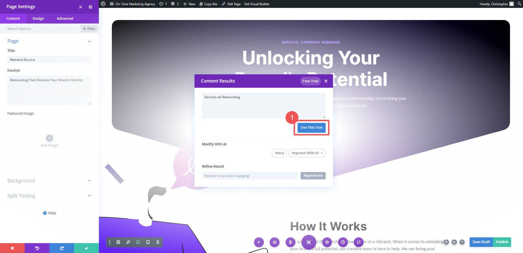 Divi AI Fordító weboldal – 5. lépés