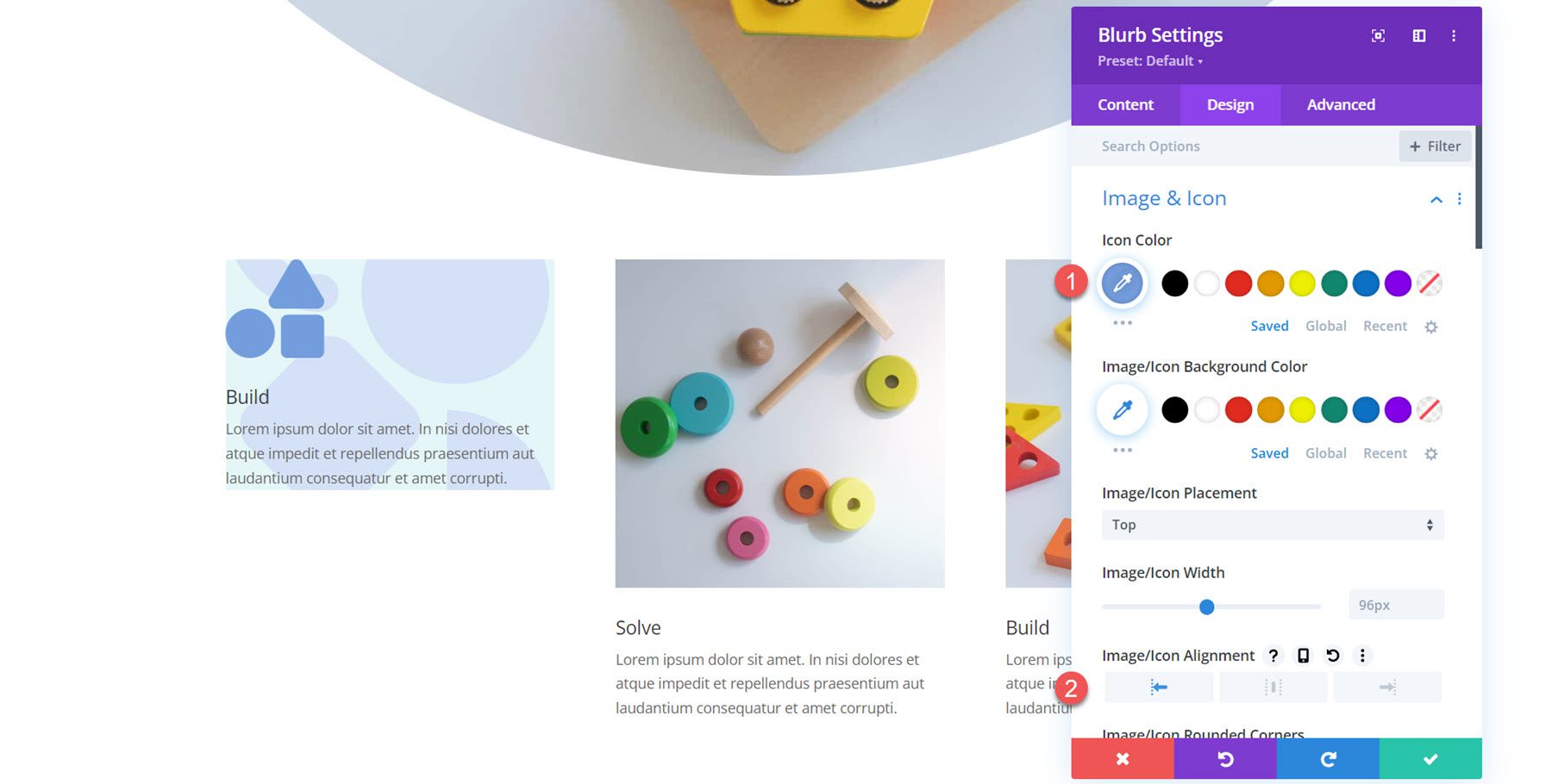 Elmosódott ikon színe