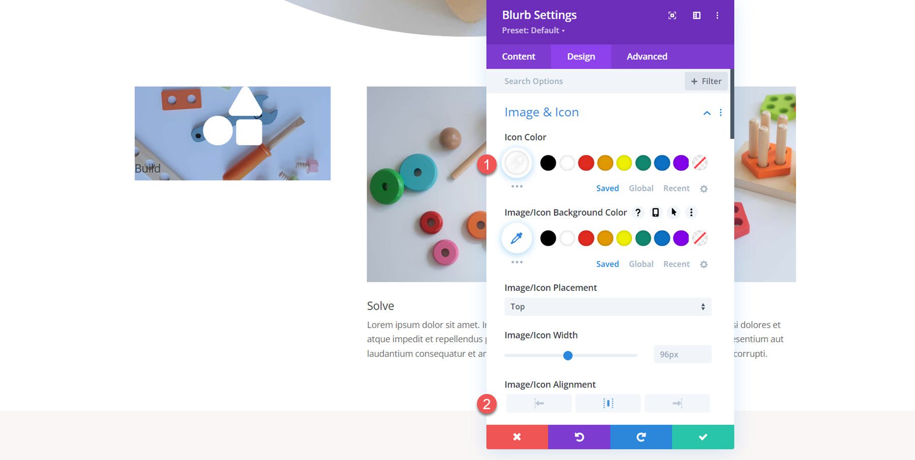 Elmosódott ikon színe