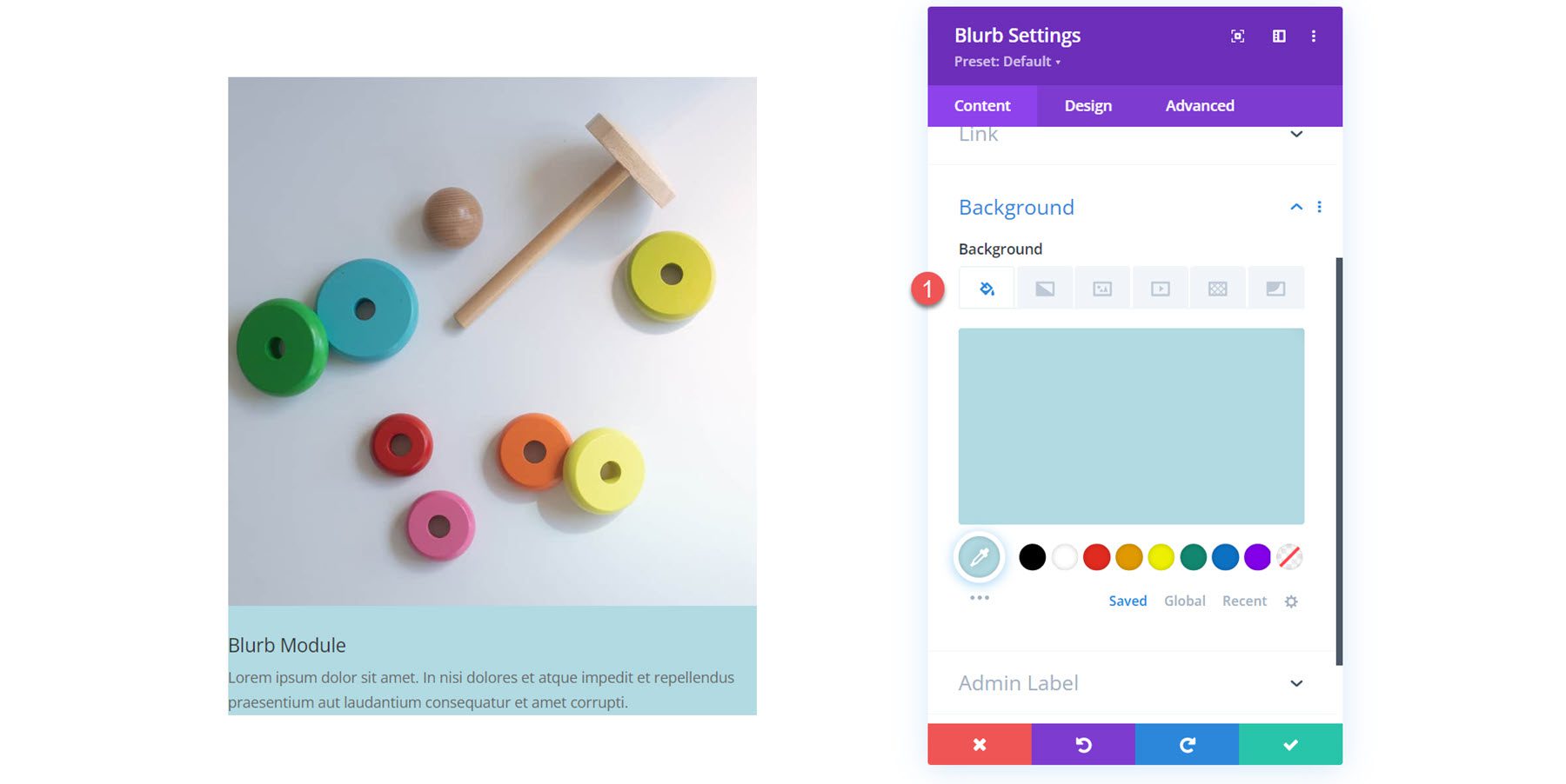 Divi Blurb Modul háttér