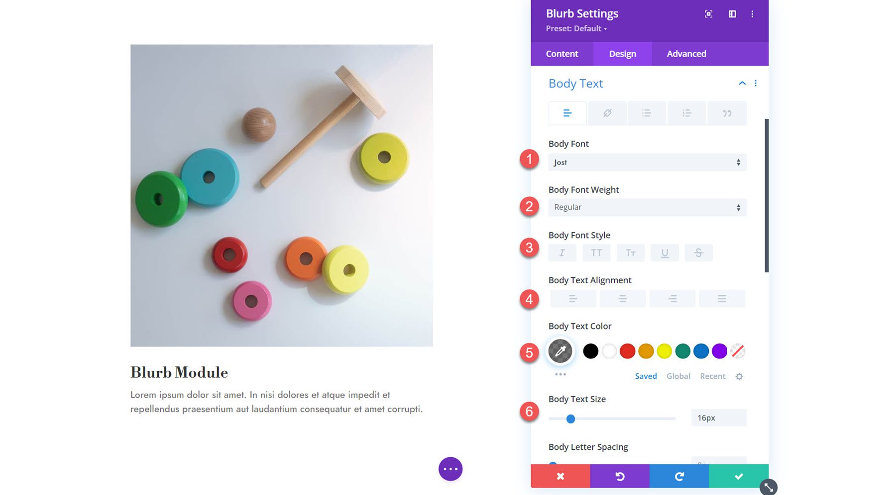 Divi Blurb modul törzsszövege