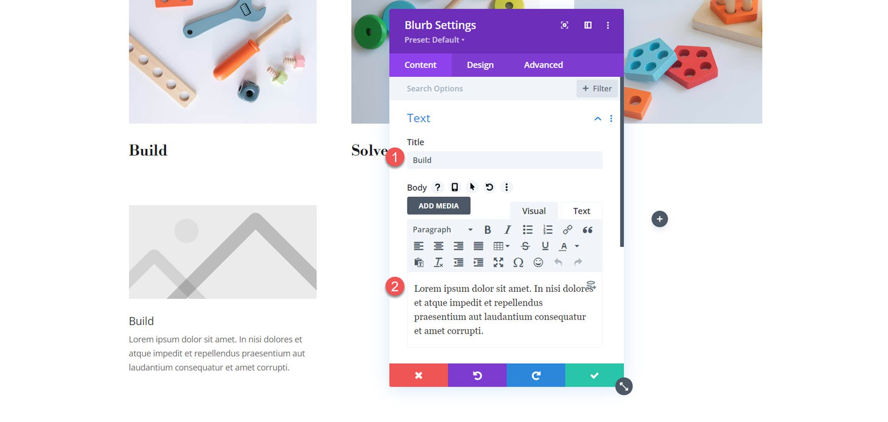 Blurb Szöveg hozzáadása