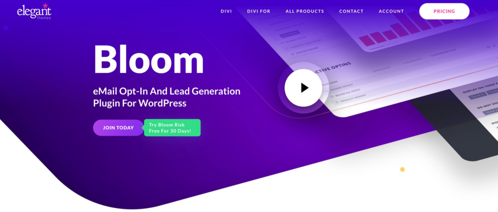 Bloom plugin a Divi-hez