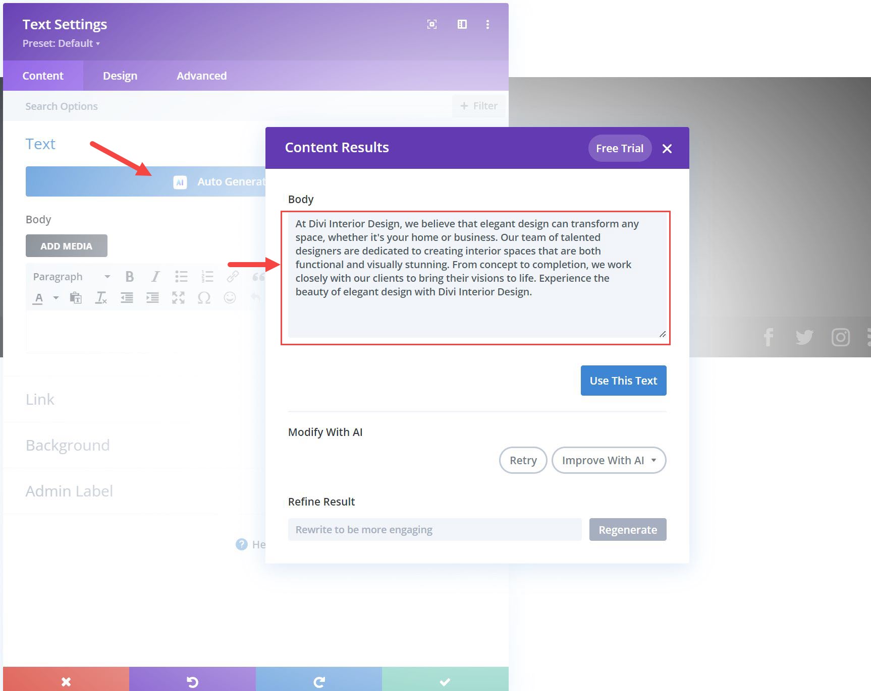 generate text in context of website info ⏱️ Időmegtakarítási tippek: mesterséges intelligencia használata a Divi webhelyfejlesztés egyszerűsítésére