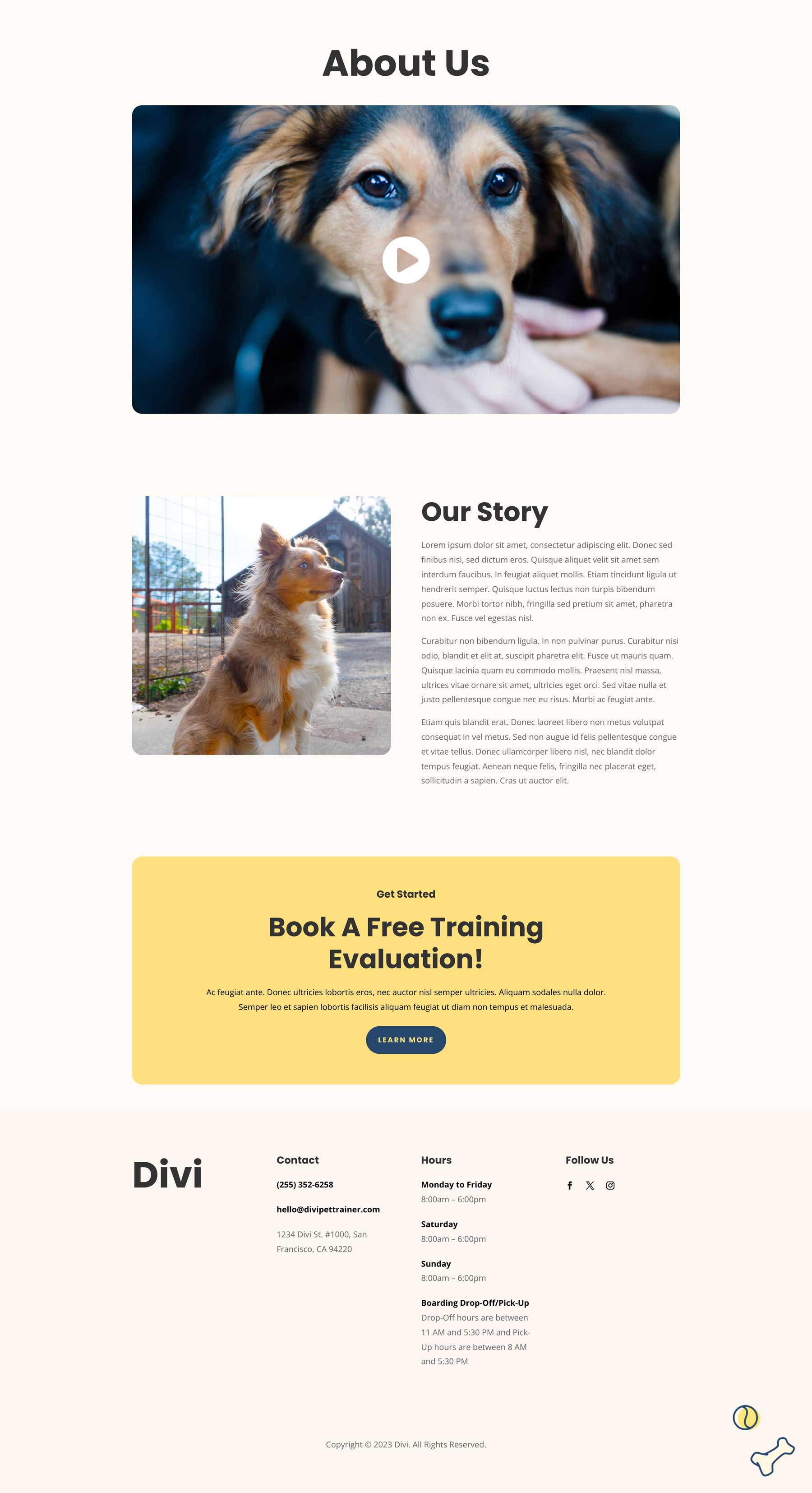 Pet Trainer Layout Pack a Divi számára