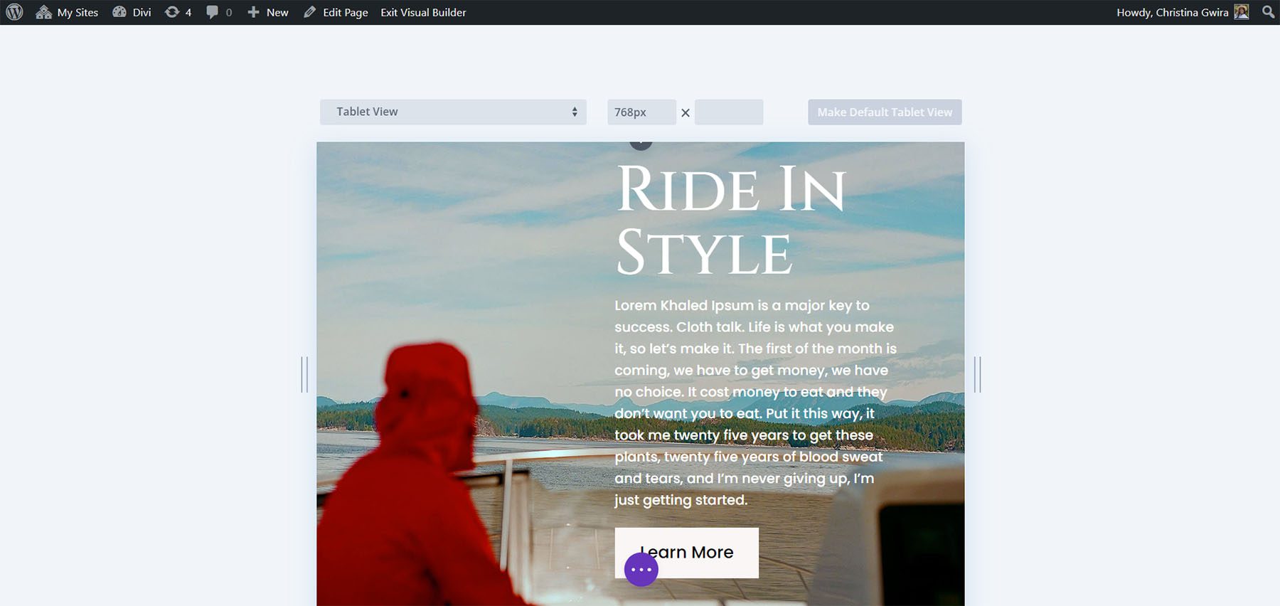 Reszponzív cselekvésre ösztönző modul törzsszöveggel