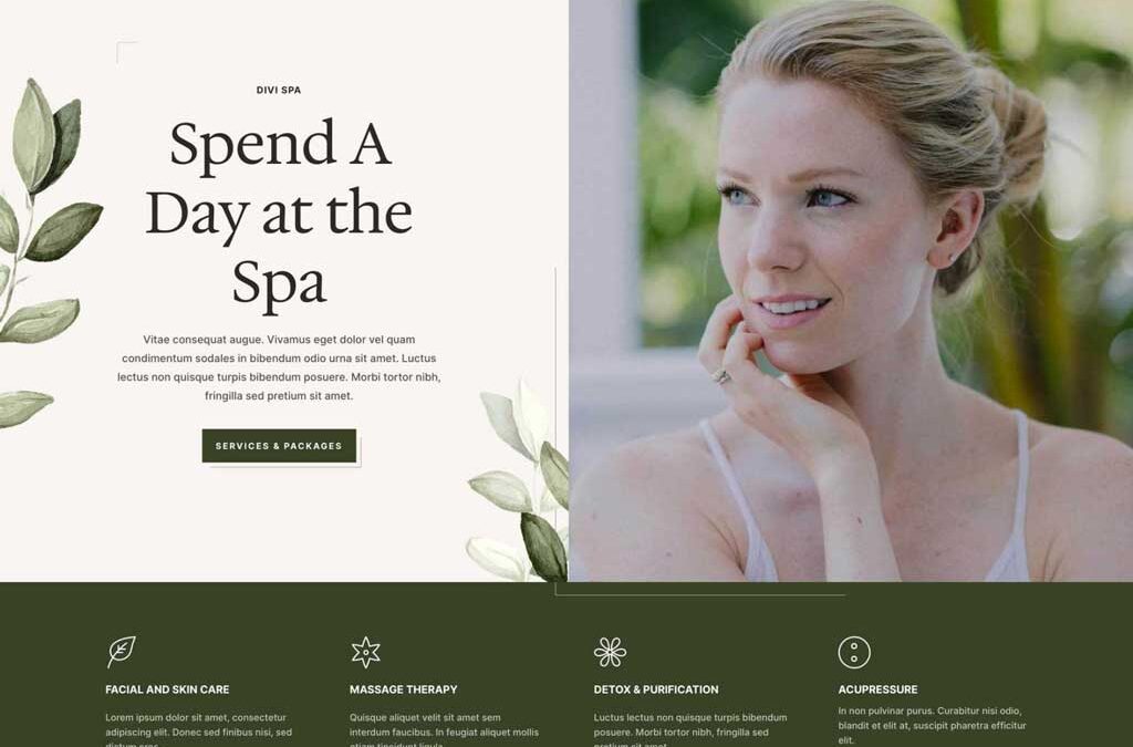 Szerezzen be egy ingyenes gyógyfürdő-elrendezési csomagot a Divi számára