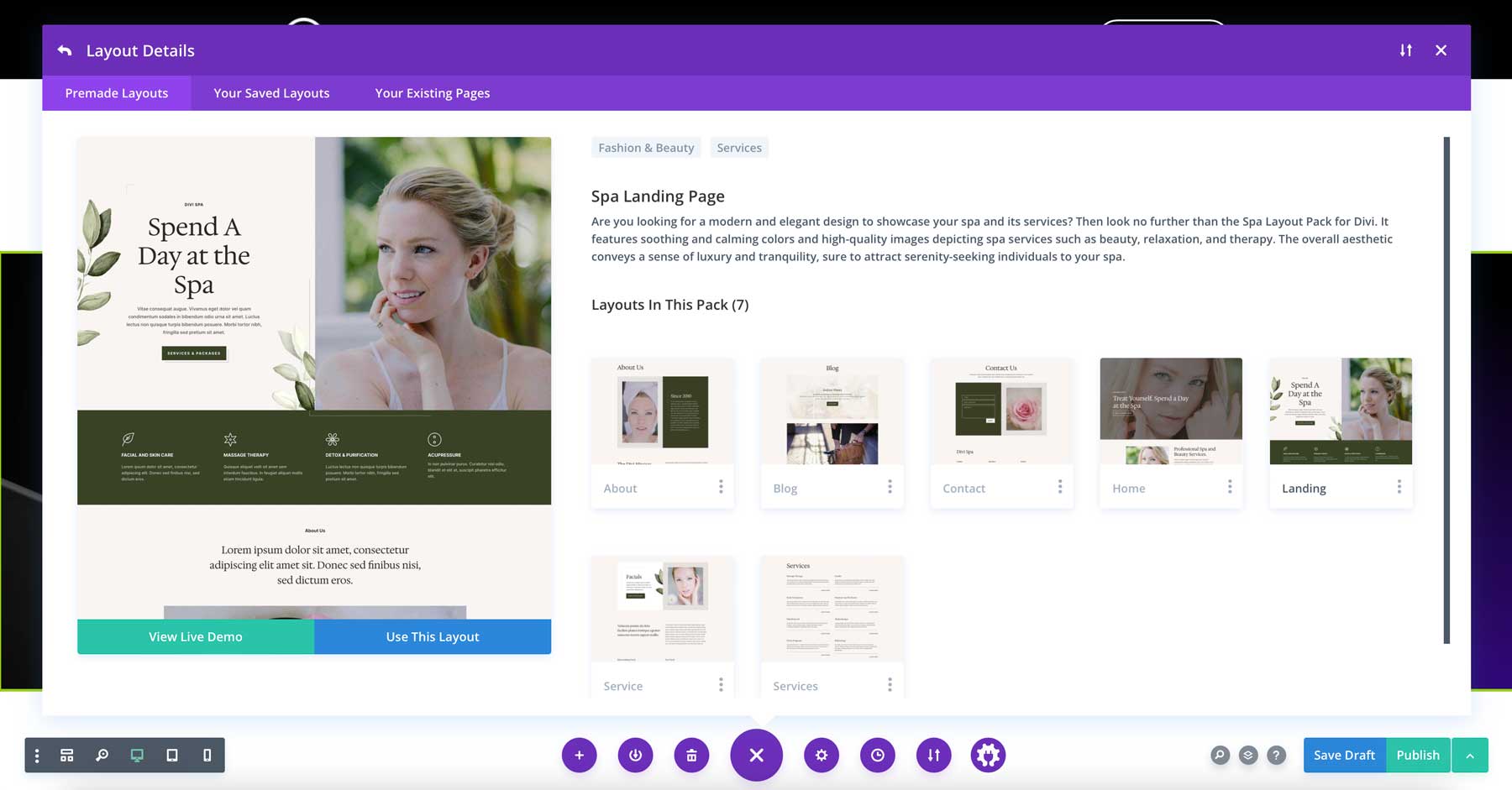 Könyvesbolt elrendezési csomag a Divi számára