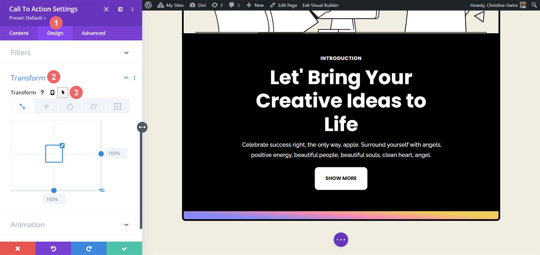 A lebegtetési beállítások aktiválása az átalakítási beállításokkal