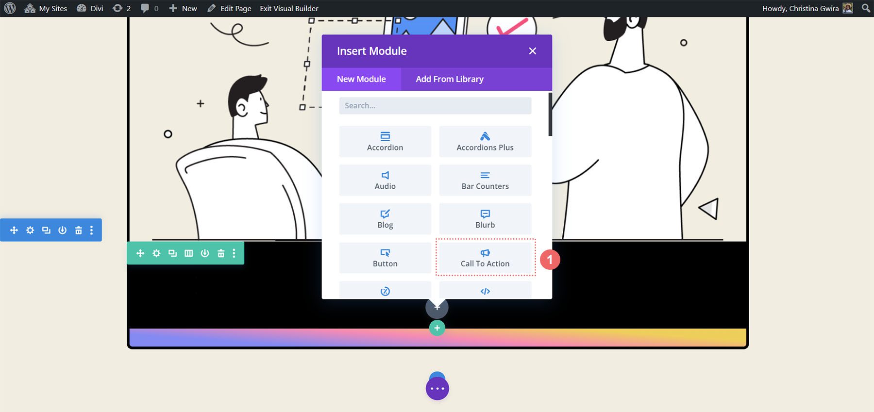 Új cselekvésre ösztönző modul hozzáadása