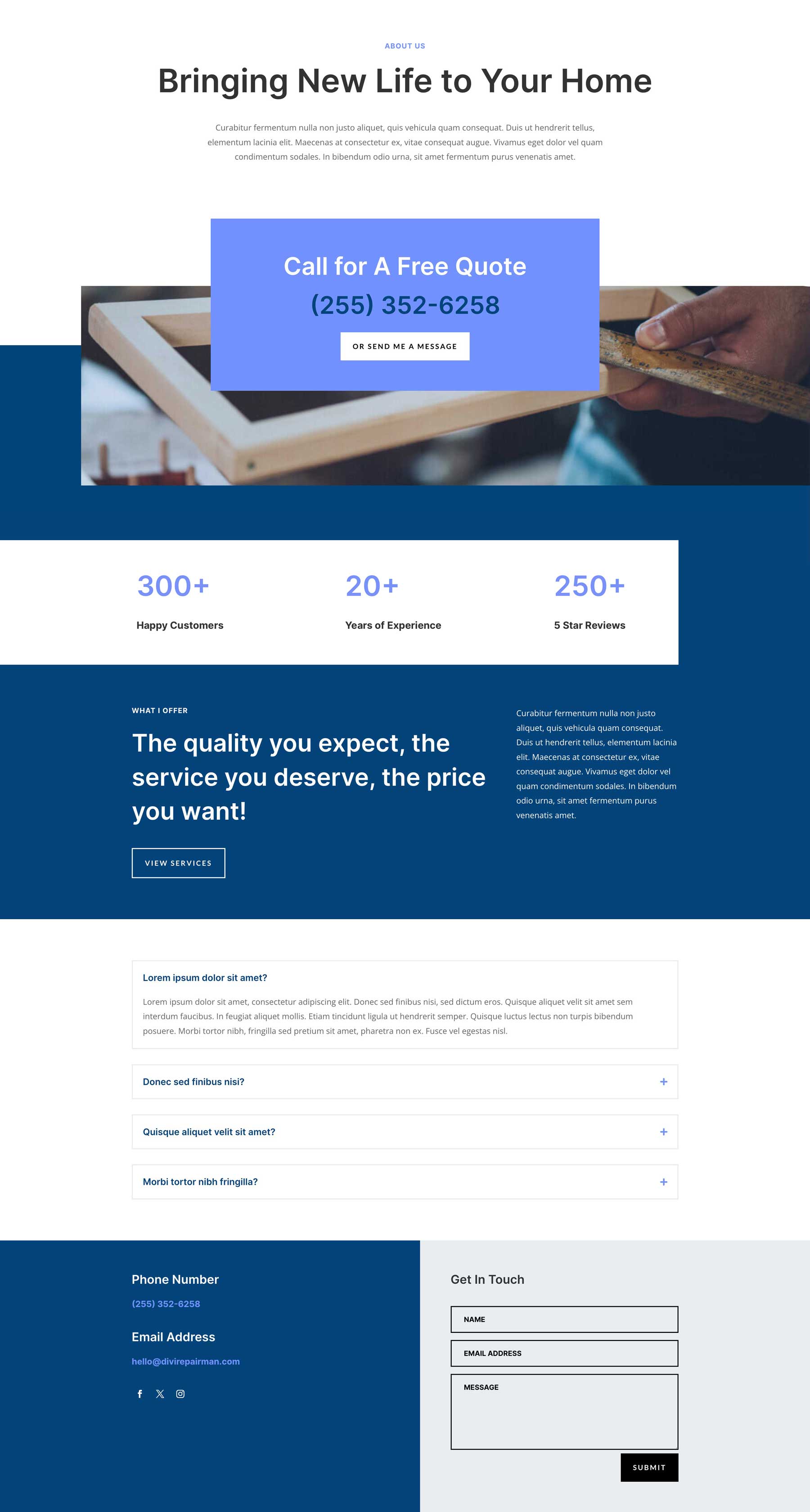 Repairman Layout Pack a Divi számára