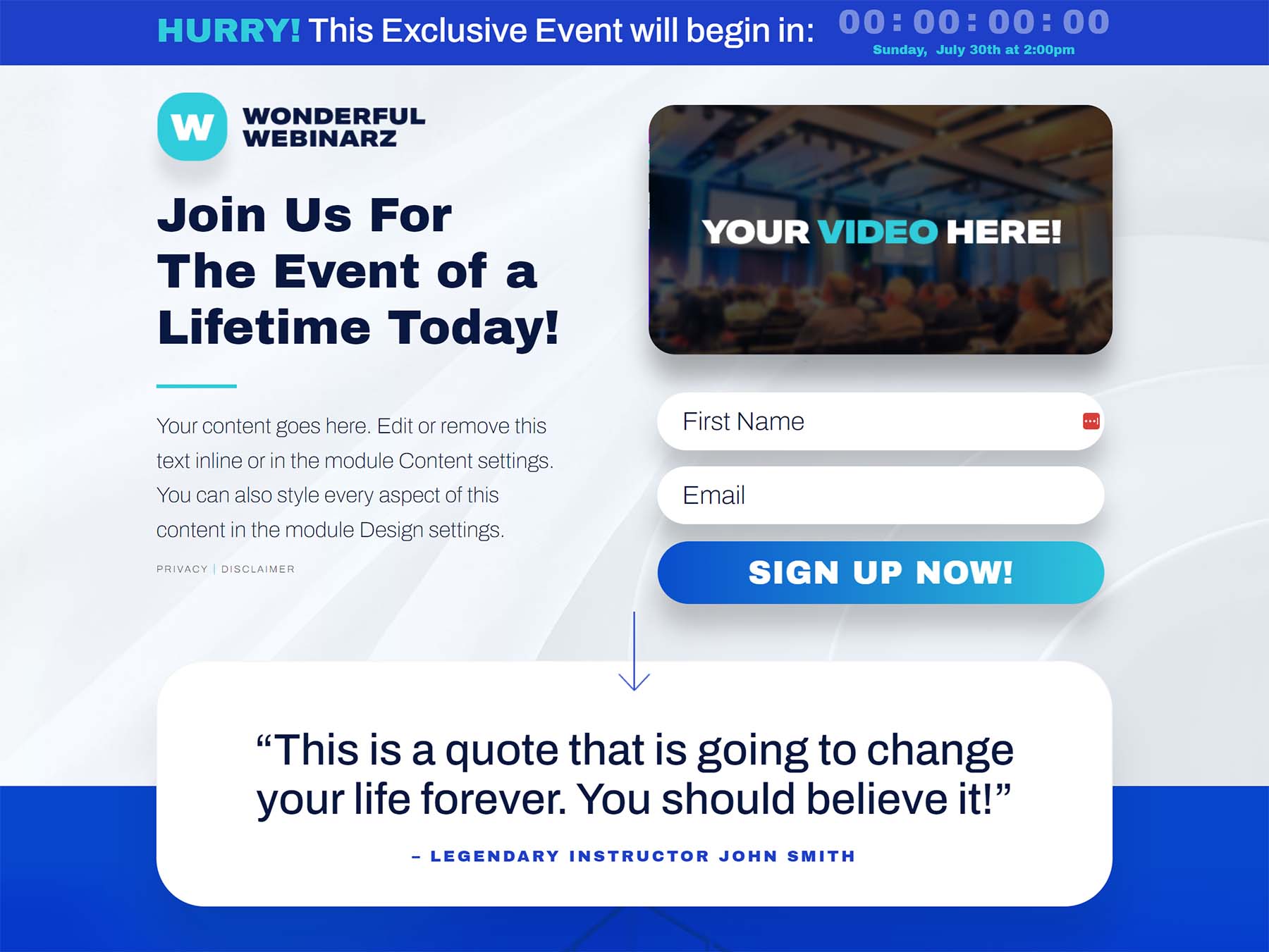 webinar event A 6 legjobb Divi céloldal a konverziók növelésére (2024)