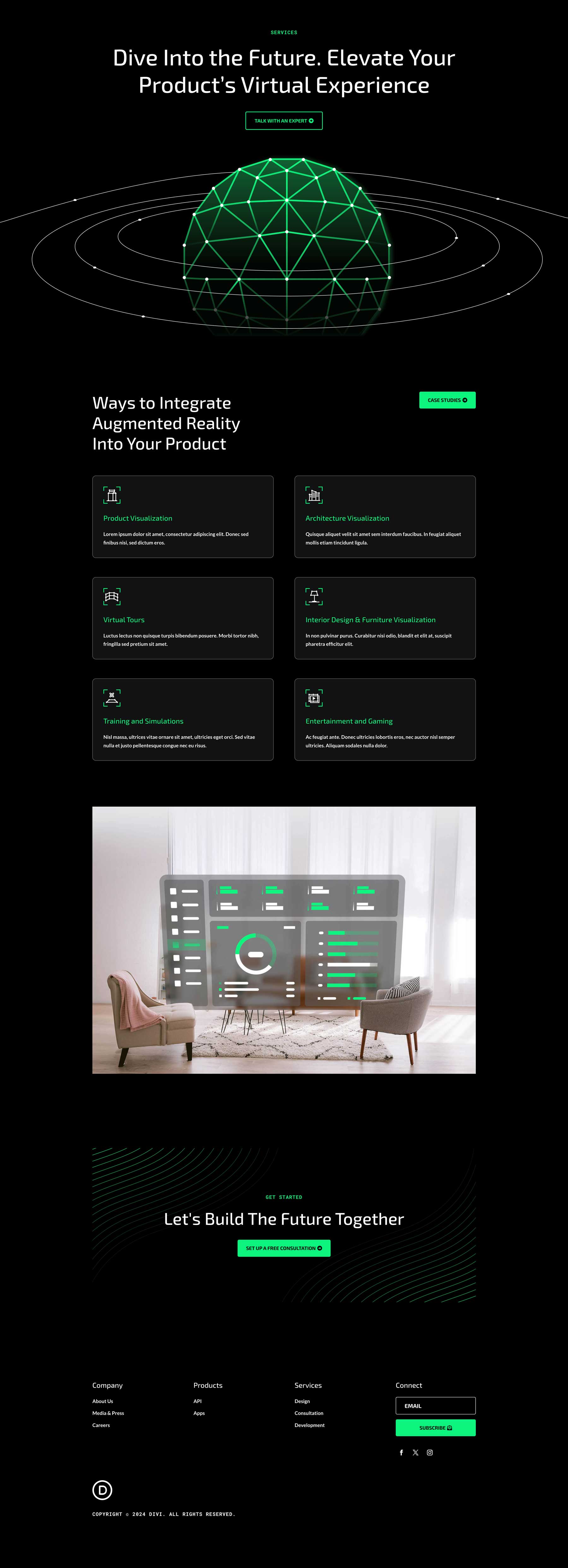 Kiterjesztett valóság elrendezési csomag a Divi számára