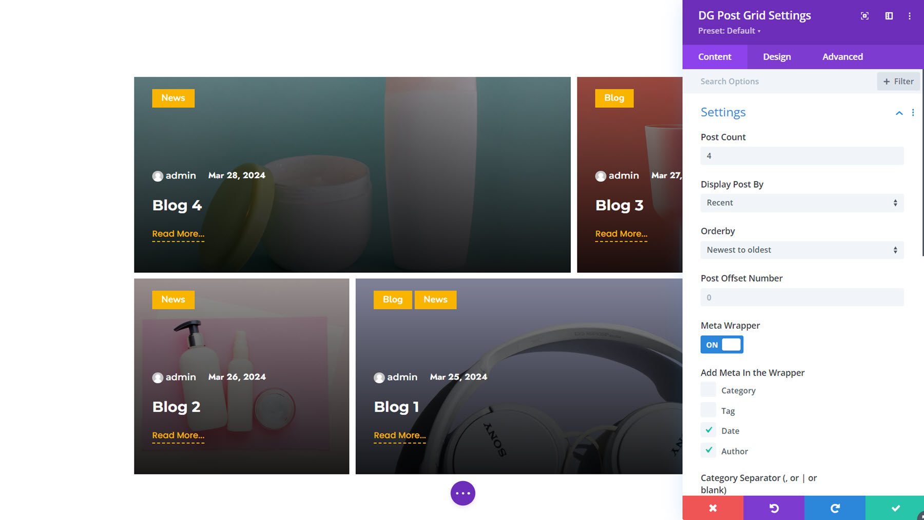 Divi Product Highlight DiviGrid Post Grid Divi termék kiemelése: DiviGrid