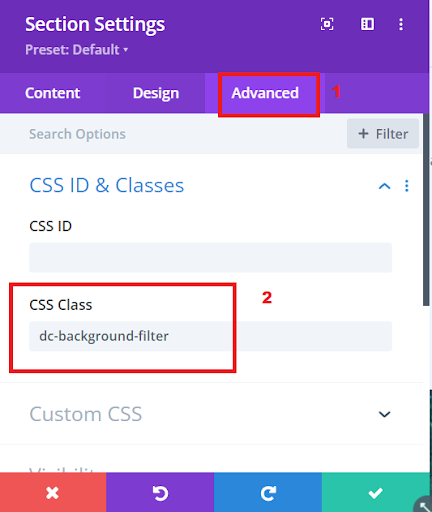 Egyéni CSS-osztály hozzárendelése a szakaszhoz