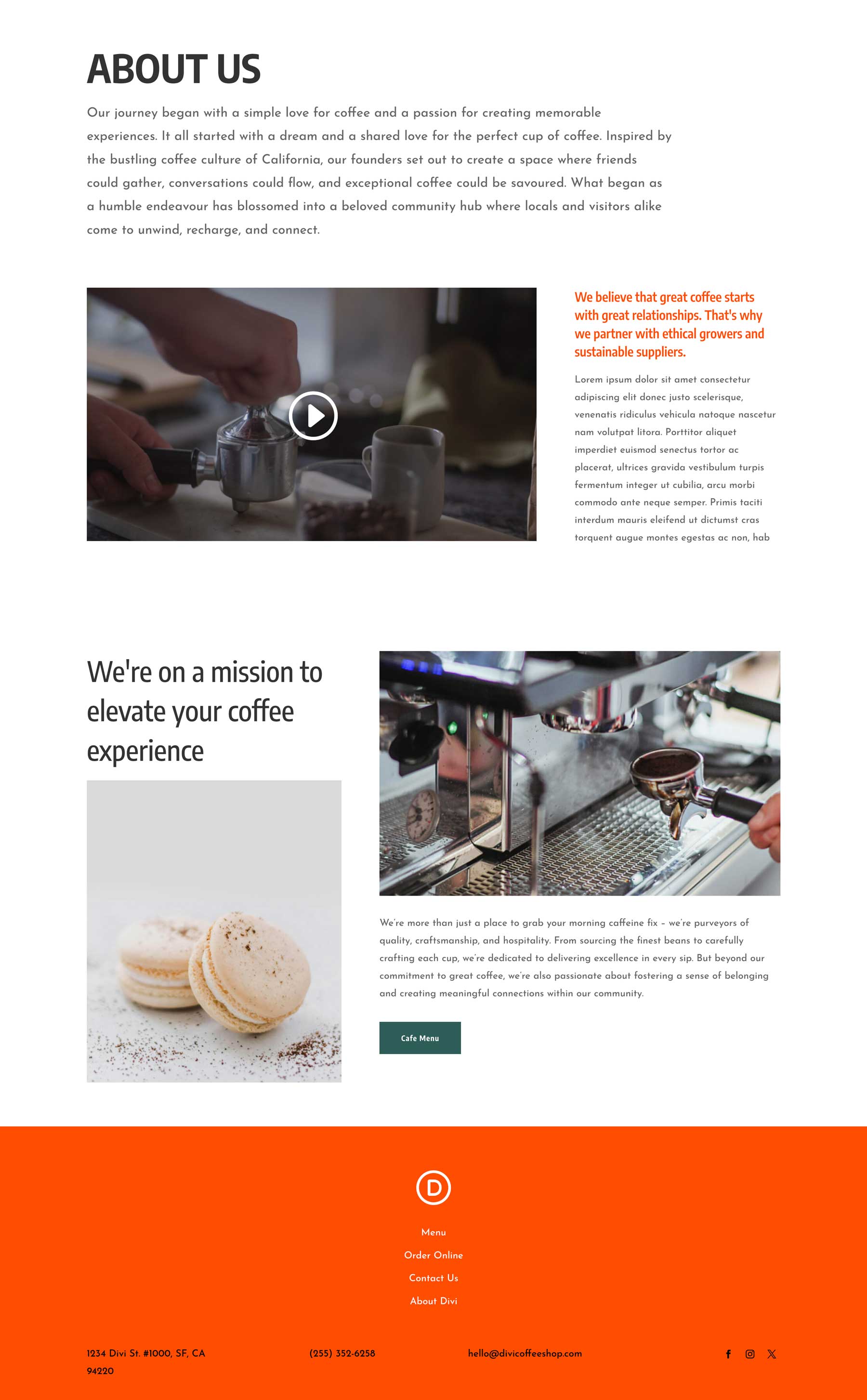 Coffee House Layout Pack a Divi számára