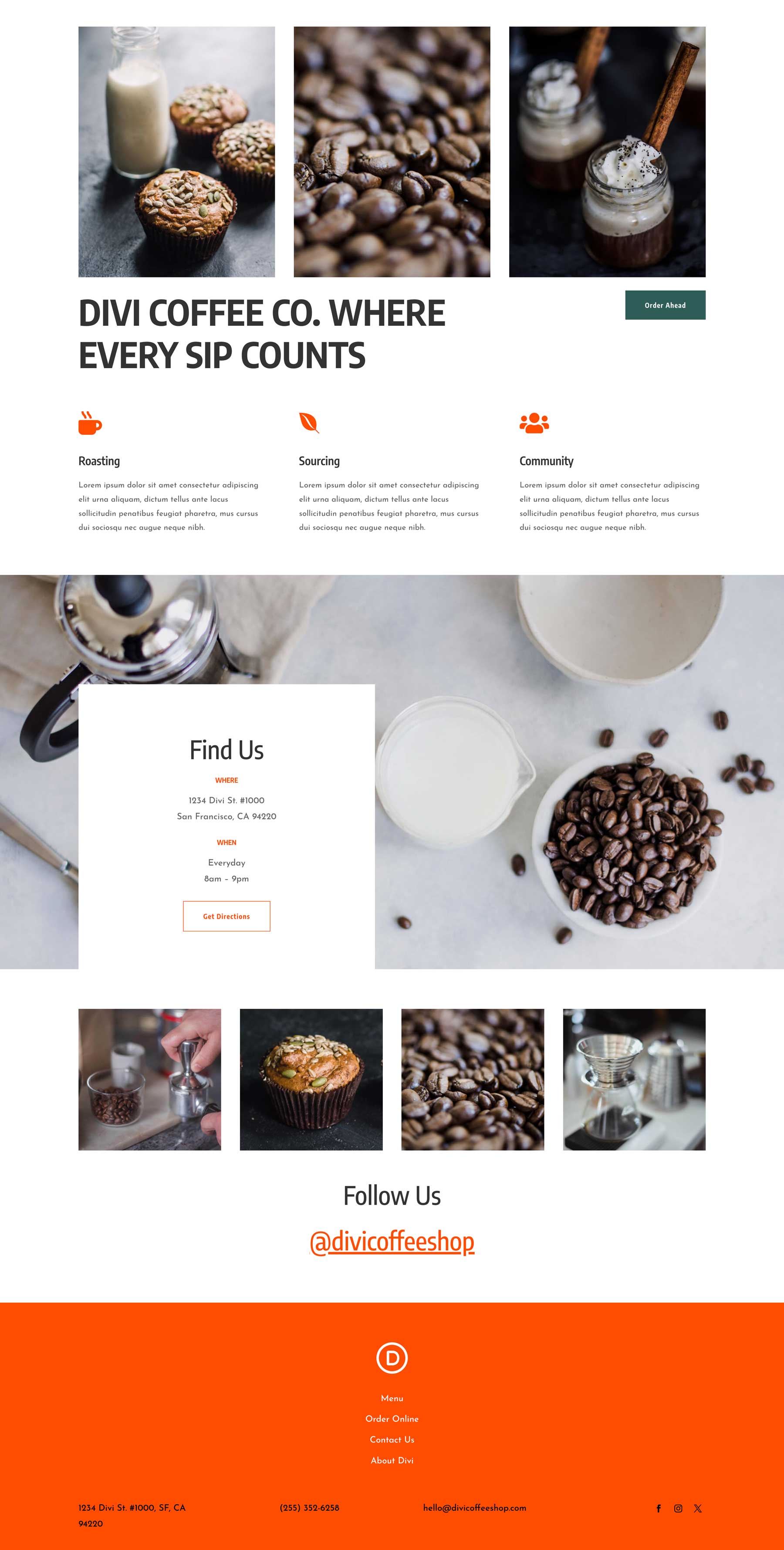 Coffee House Layout Pack a Divi számára