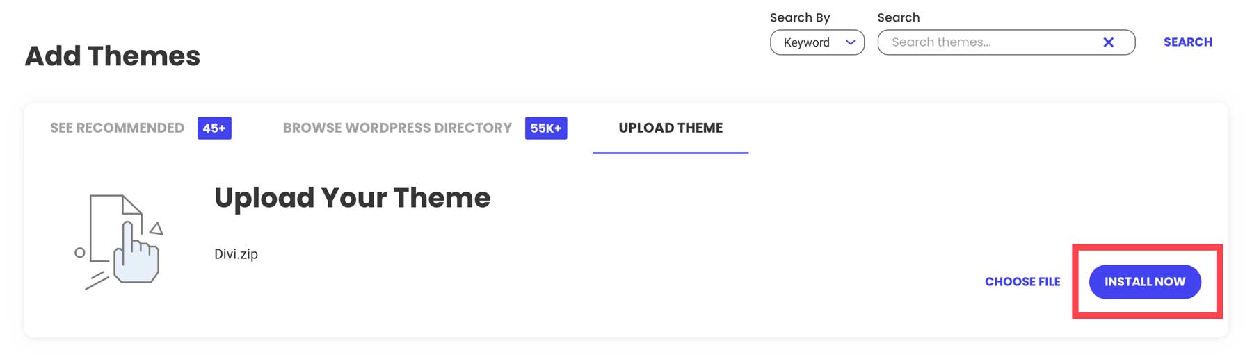 telepítse a WordPress témát