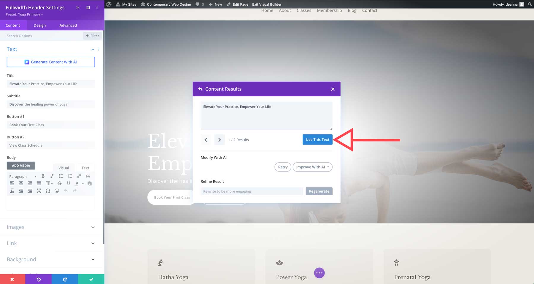 kortárs web design