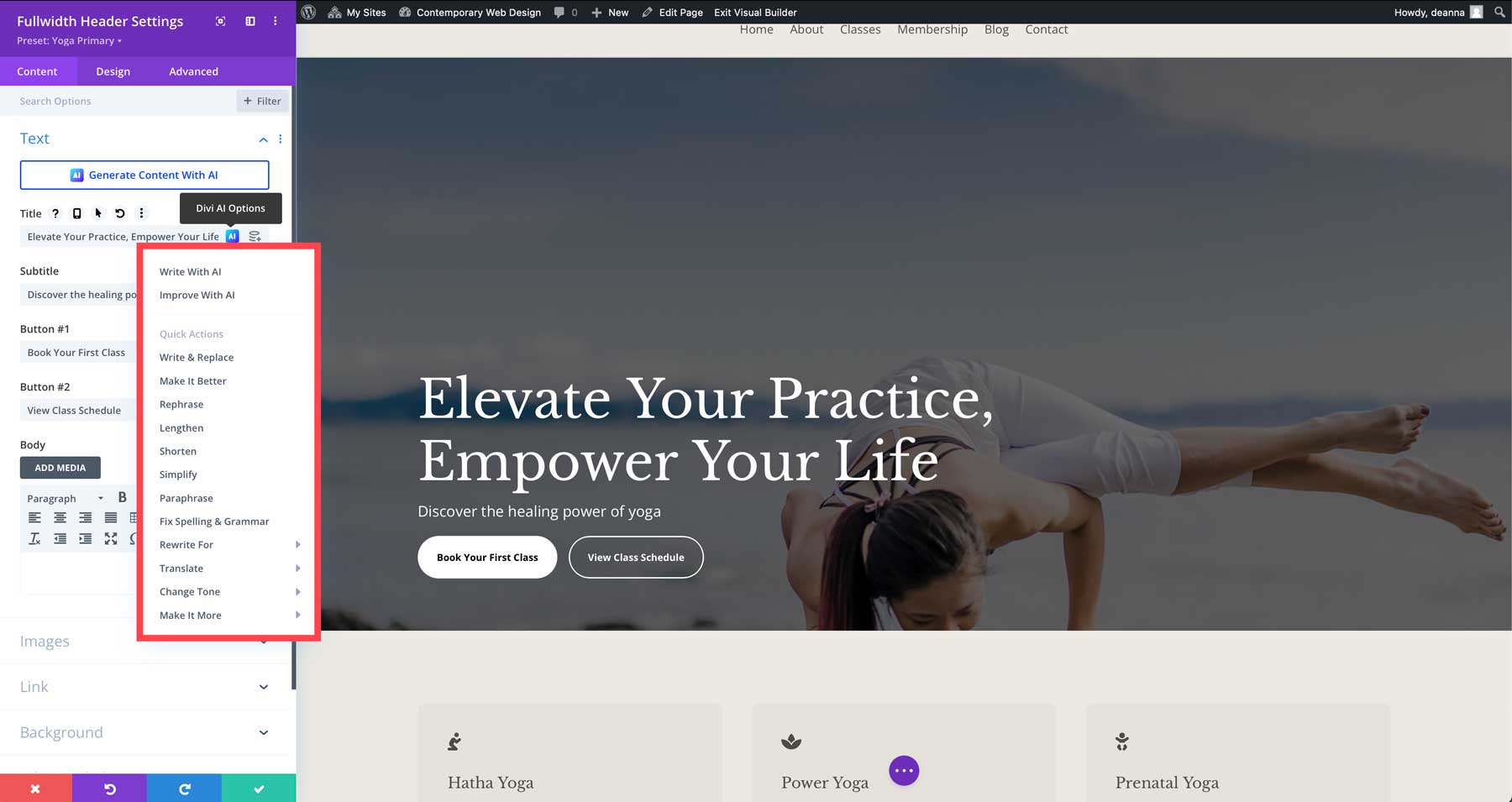 kortárs web design