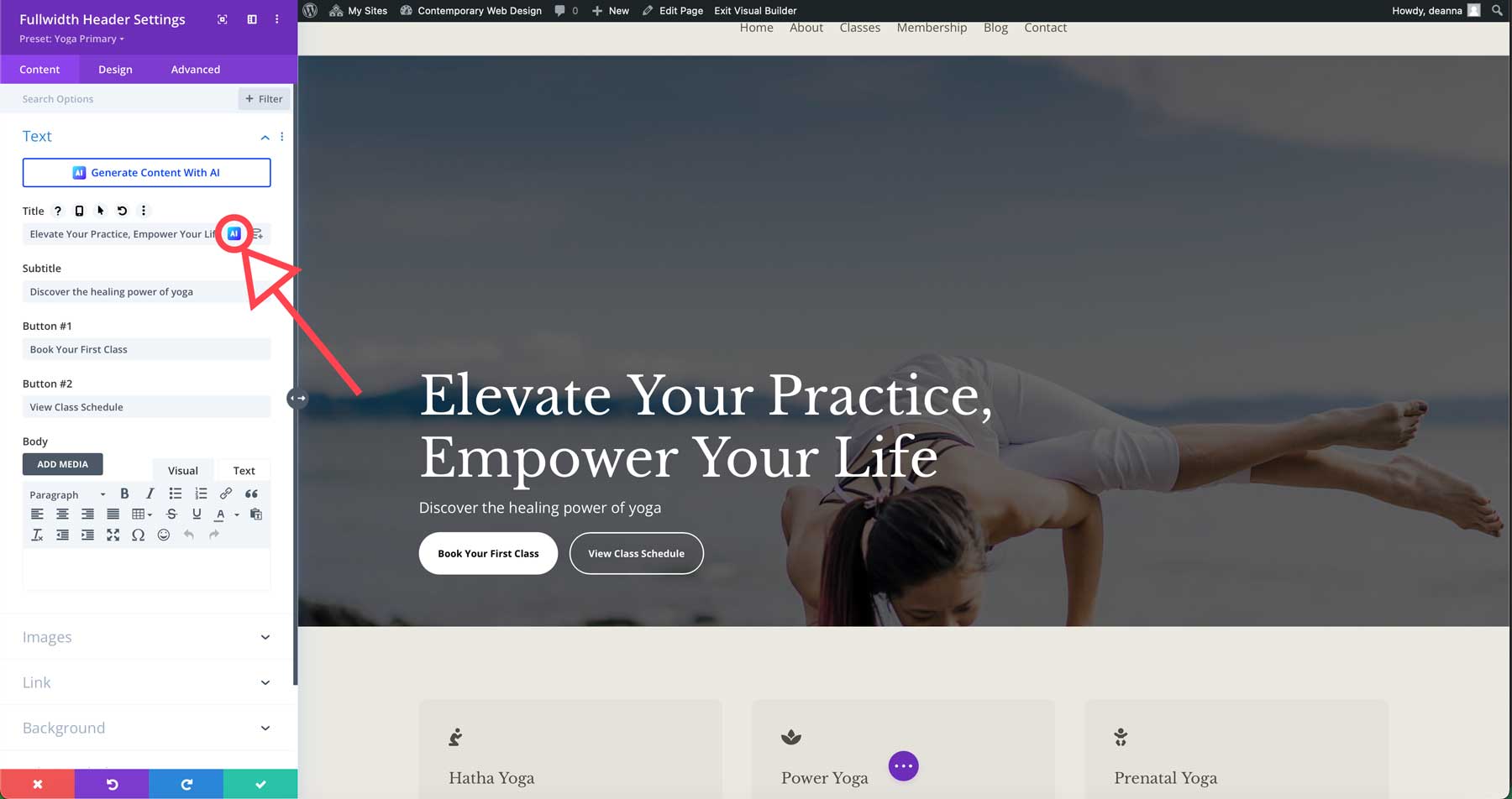 kortárs web design