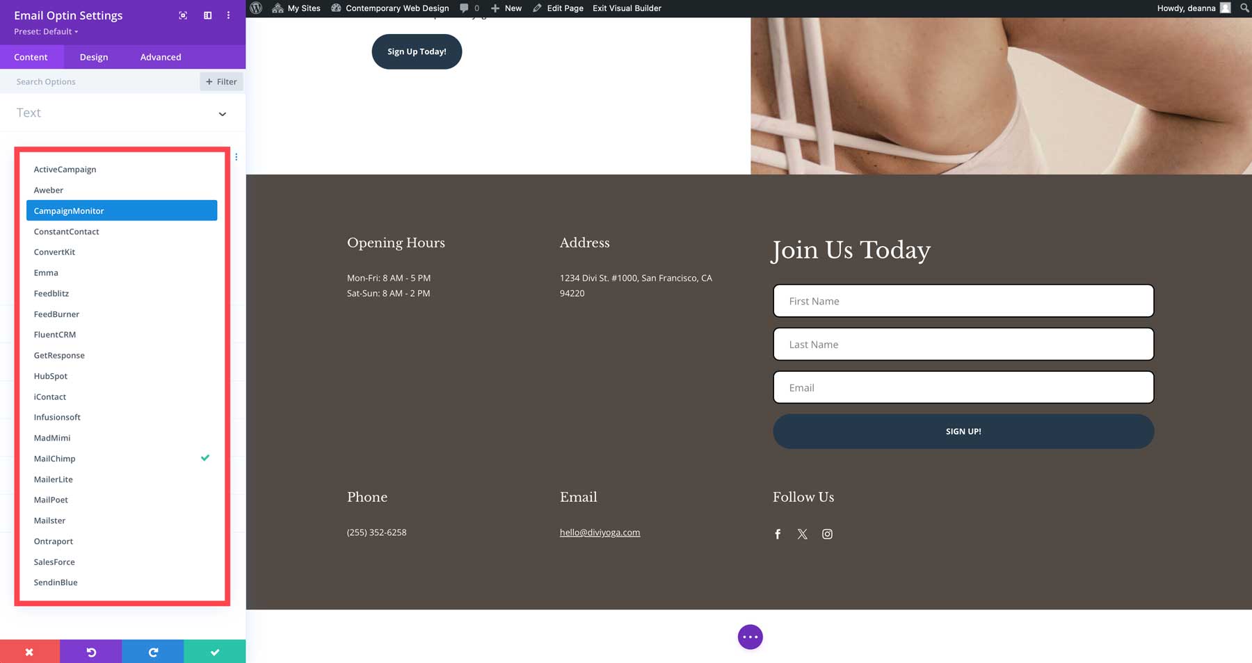 kortárs web design