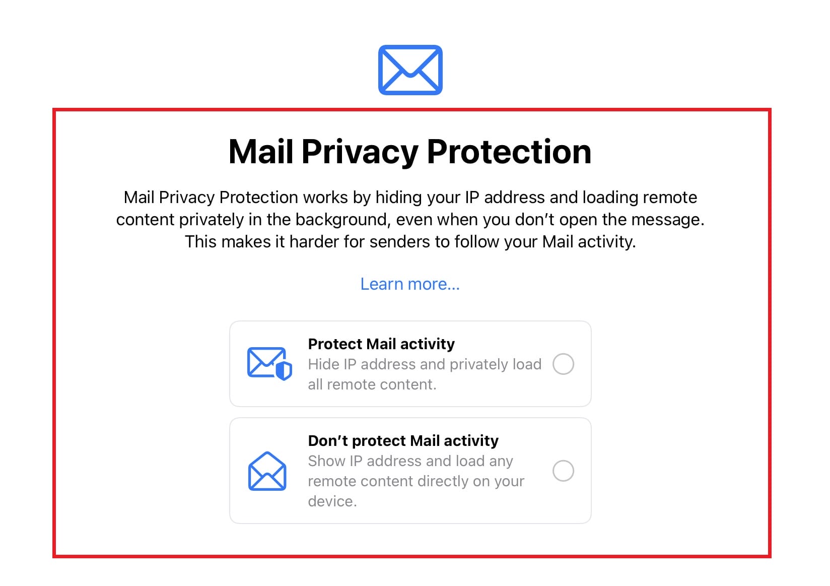 iOS 15 e-mail adatvédelmi beállítás