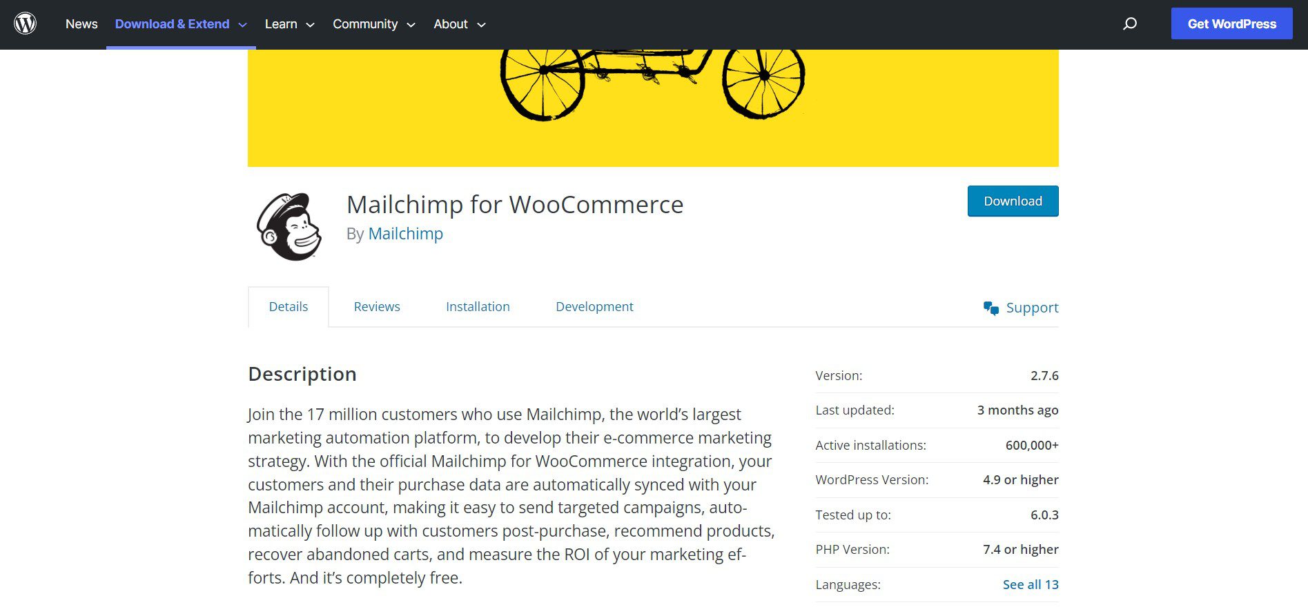 Mailchimp WordPress integráció a WooCommerce számára