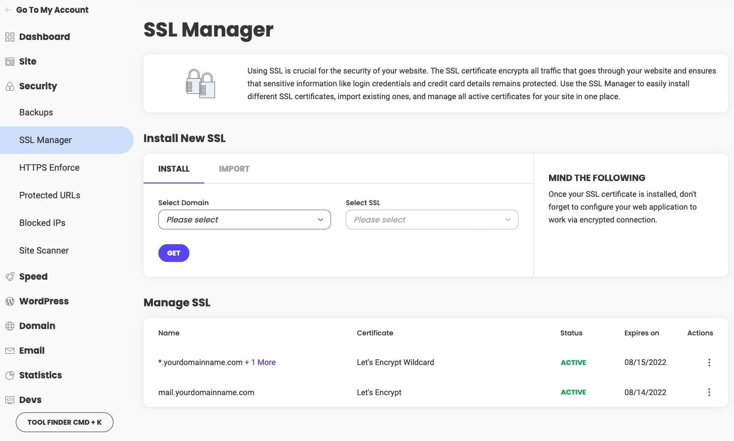 add hozzá az ssl-tanúsítványt a siteground-al