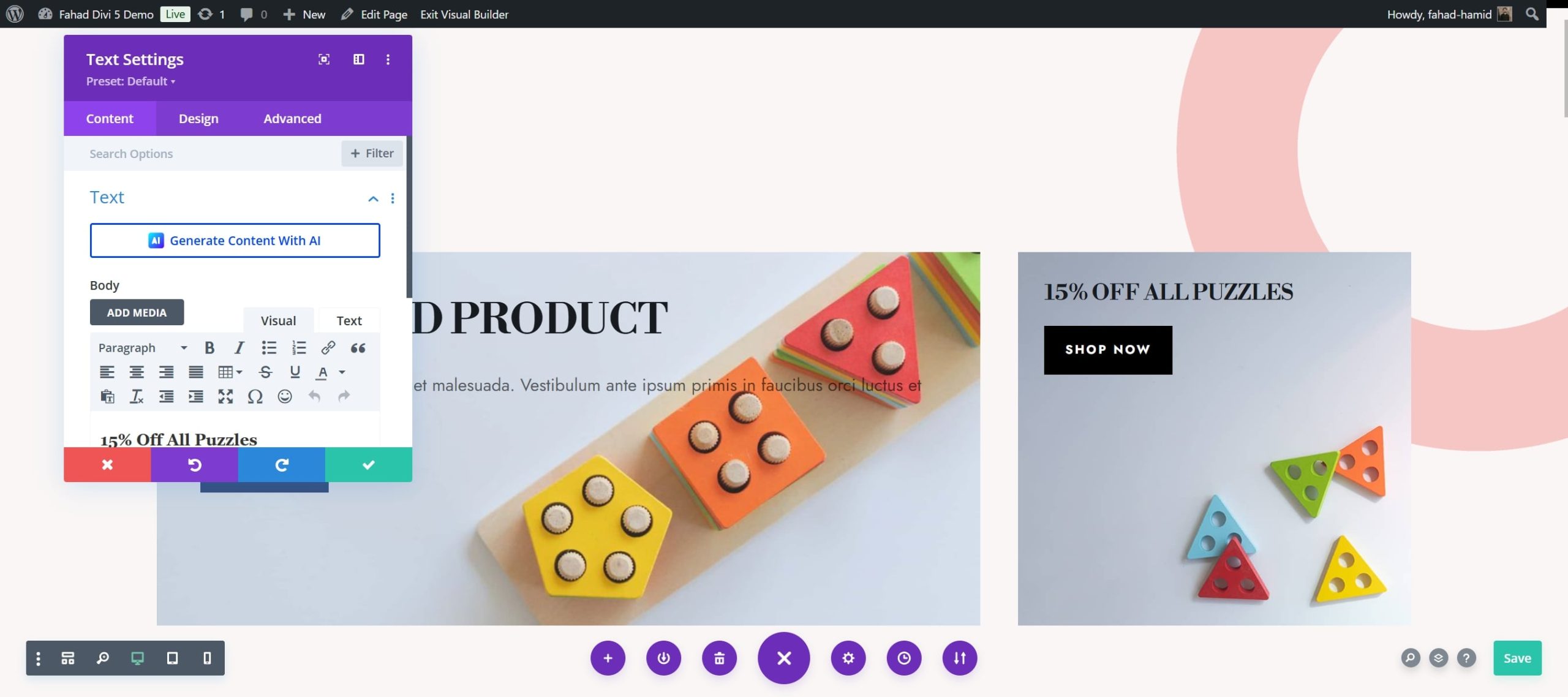 divi woocommerce építő