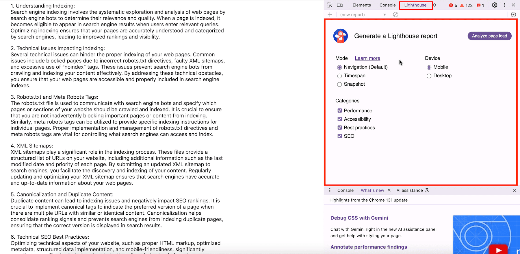 google világítótorony oldal optimalizálás