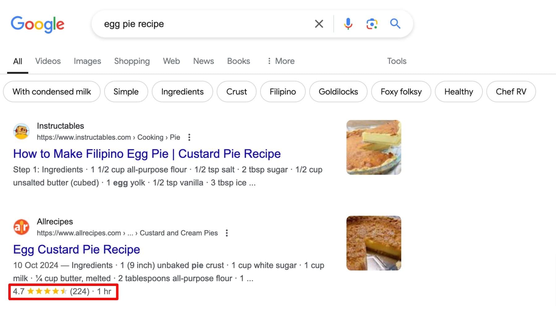 google rich találatok a serpsben
